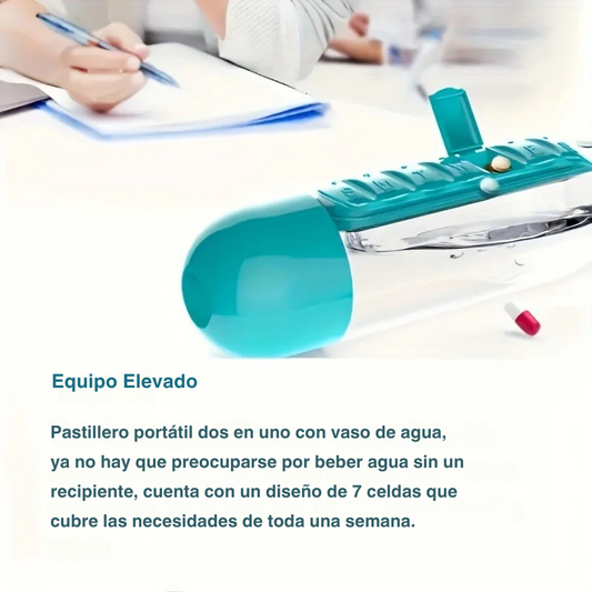 Botella para agua con pastillero